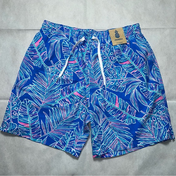 chubbies Other - Chubbies blue and pink tropical print swim trunks size XL NWT